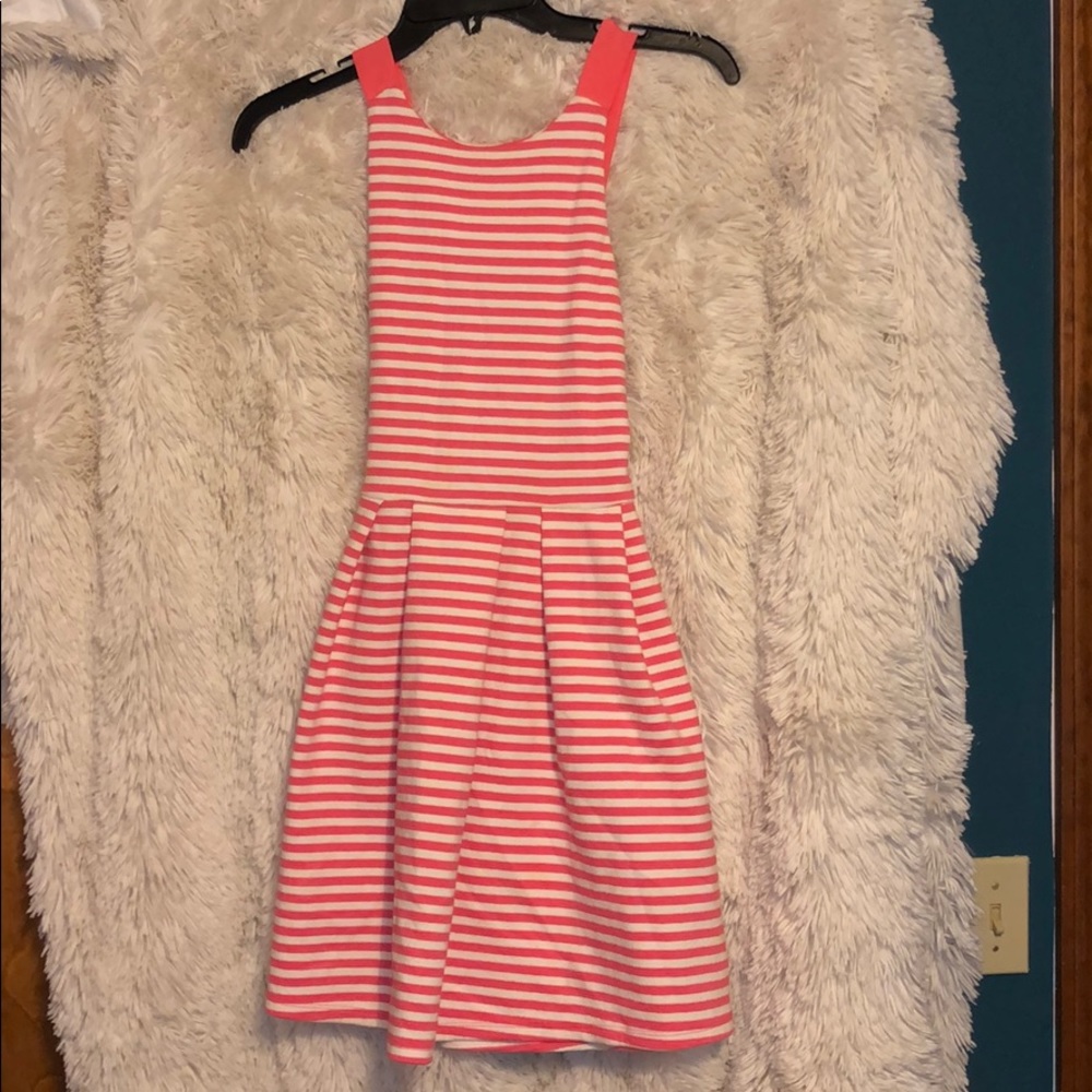 SO White and Pink Striped Dress